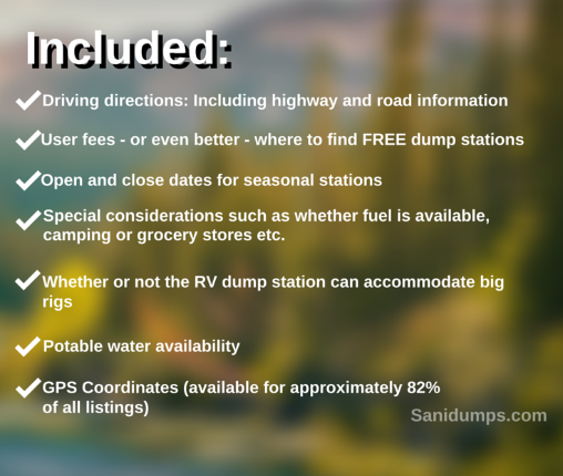 Recreational Vehicle Dump Station - RV dump station nationwide database